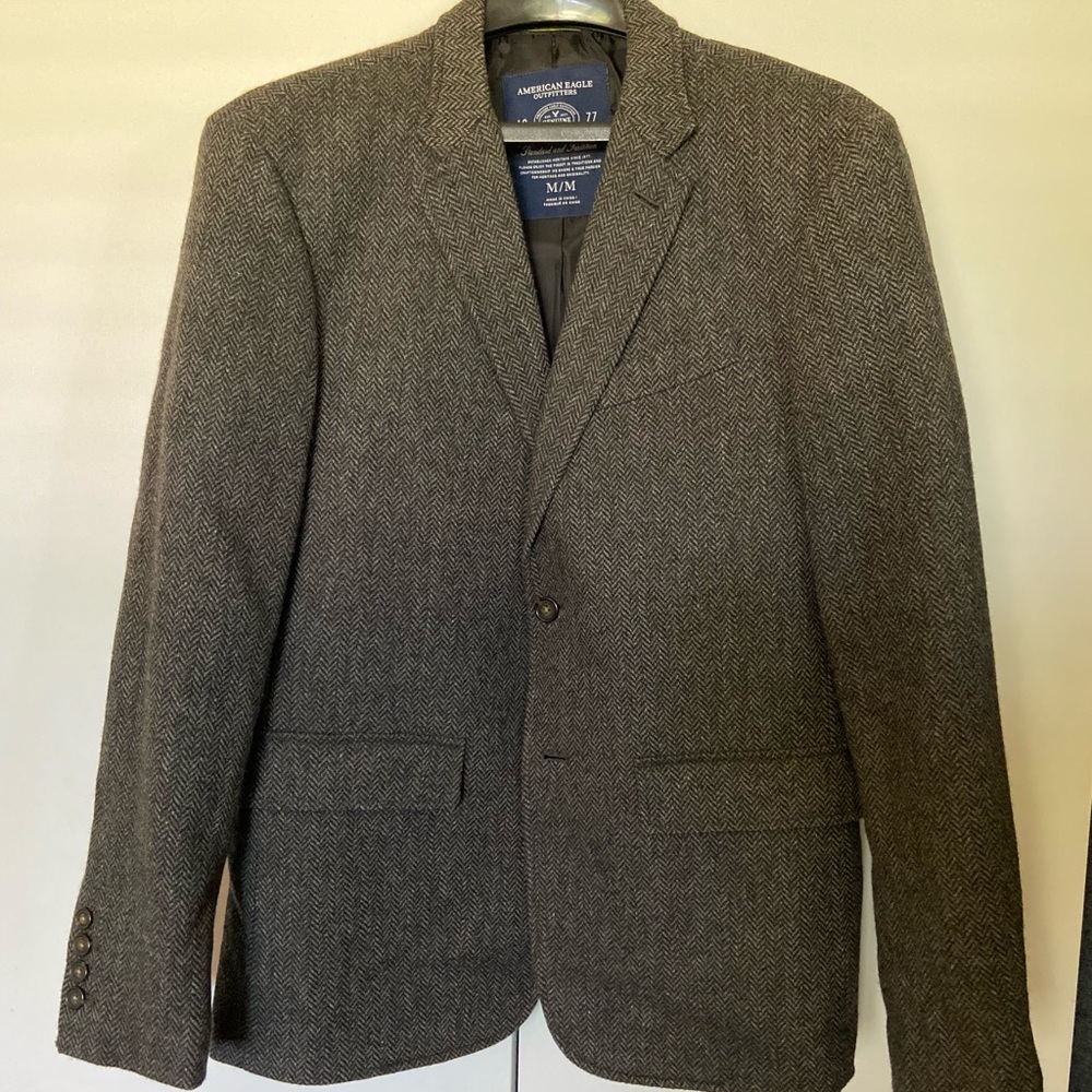 American Eagle wool blend herringbone sport coat